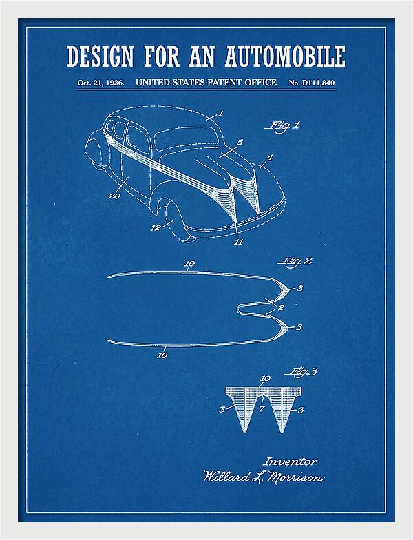 Automobile Blueprint Patent Usd111840s