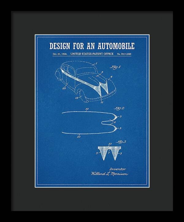 Automobile Blueprint Patent Usd111840s