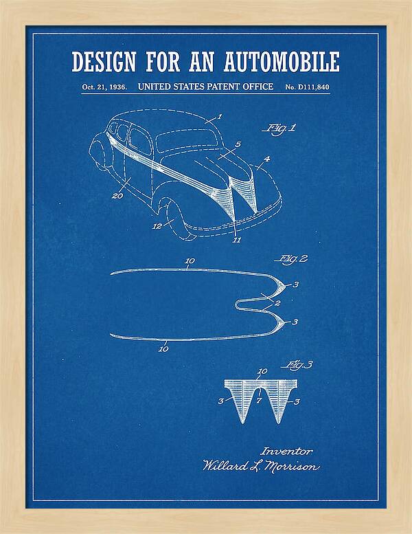 Automobile Blueprint Patent Usd111840s