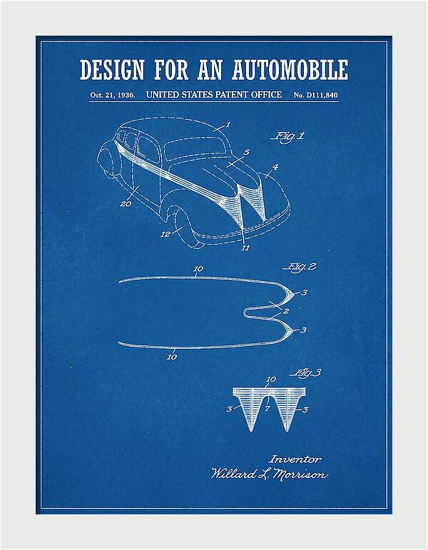 Automobile Blueprint Patent Usd111840s
