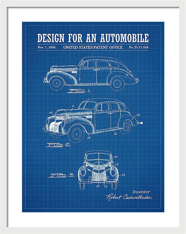 Automobile Blueprint Patent Usd117059s