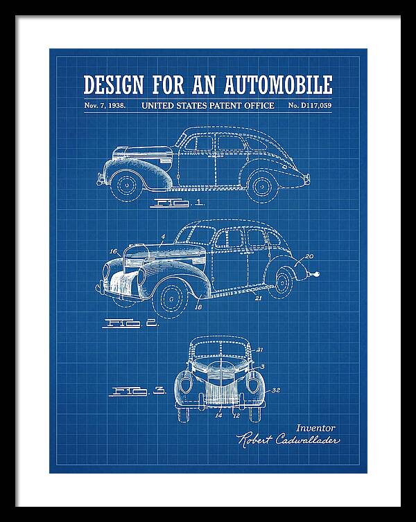 Automobile Blueprint Patent Usd117059s