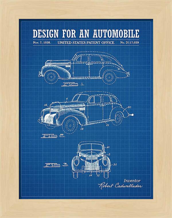 Automobile Blueprint Patent Usd117059s
