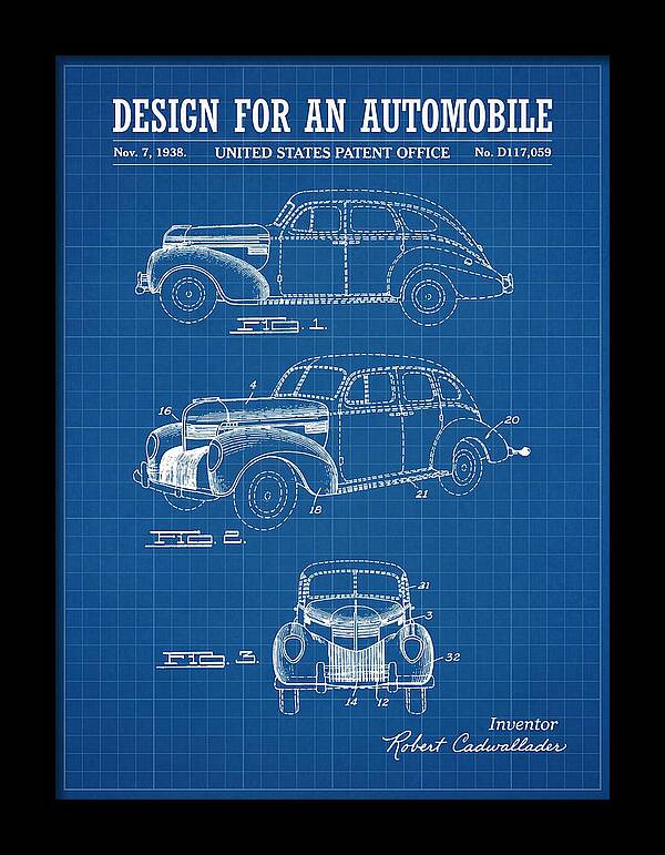 Automobile Blueprint Patent Usd117059s