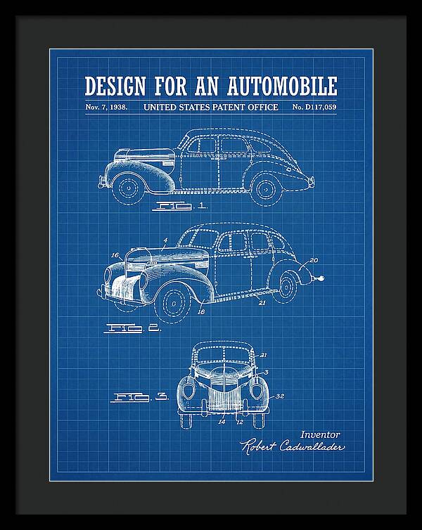 Automobile Blueprint Patent Usd117059s