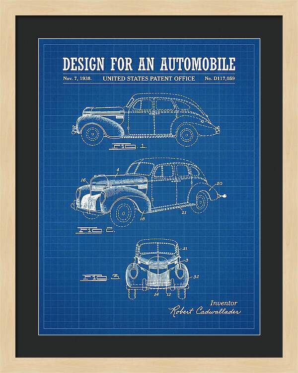 Automobile Blueprint Patent Usd117059s