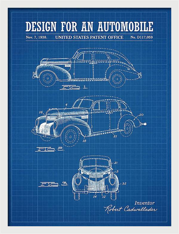 Automobile Blueprint Patent Usd117059s