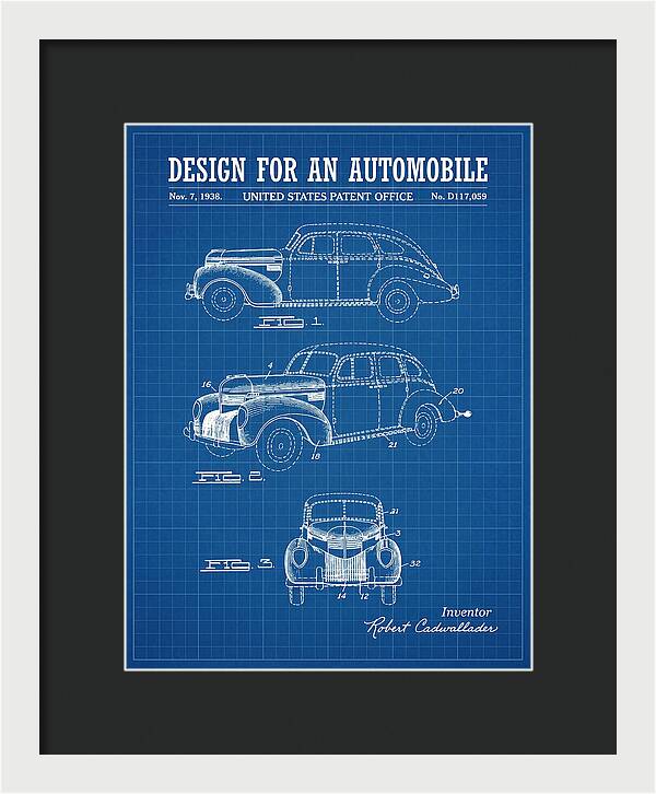 Automobile Blueprint Patent Usd117059s