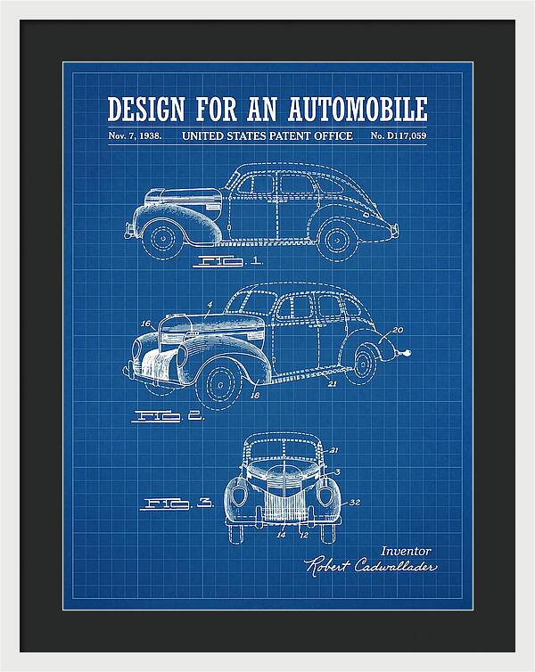 Automobile Blueprint Patent Usd117059s
