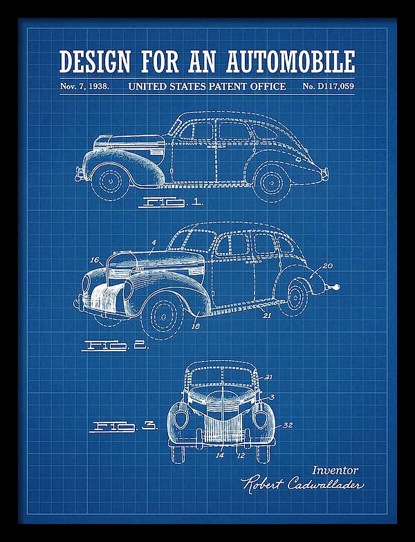 Automobile Blueprint Patent Usd117059s