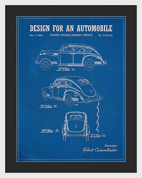 Automobile Blueprint Patent Usd122504s