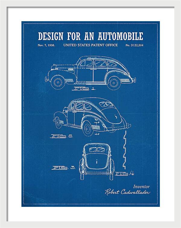 Automobile Blueprint Patent Usd122504s
