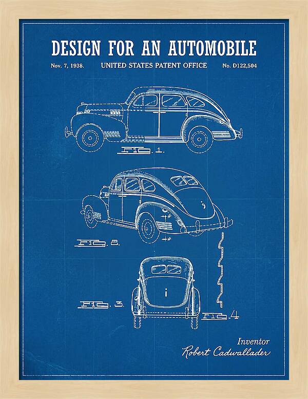 Automobile Blueprint Patent Usd122504s