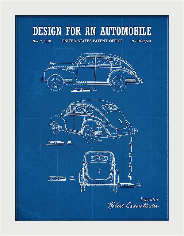 Automobile Blueprint Patent Usd122504s