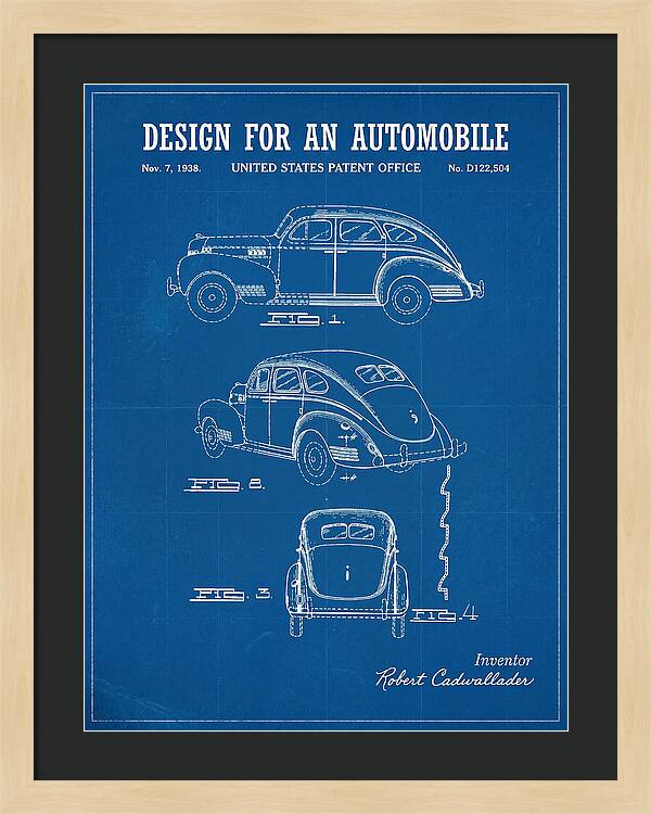 Automobile Blueprint Patent Usd122504s