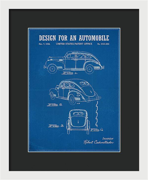 Automobile Blueprint Patent Usd122504s