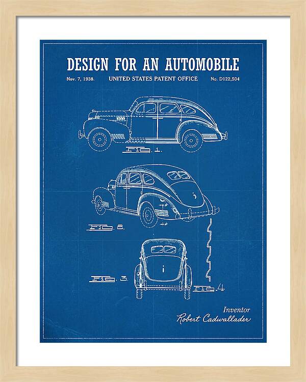 Automobile Blueprint Patent Usd122504s
