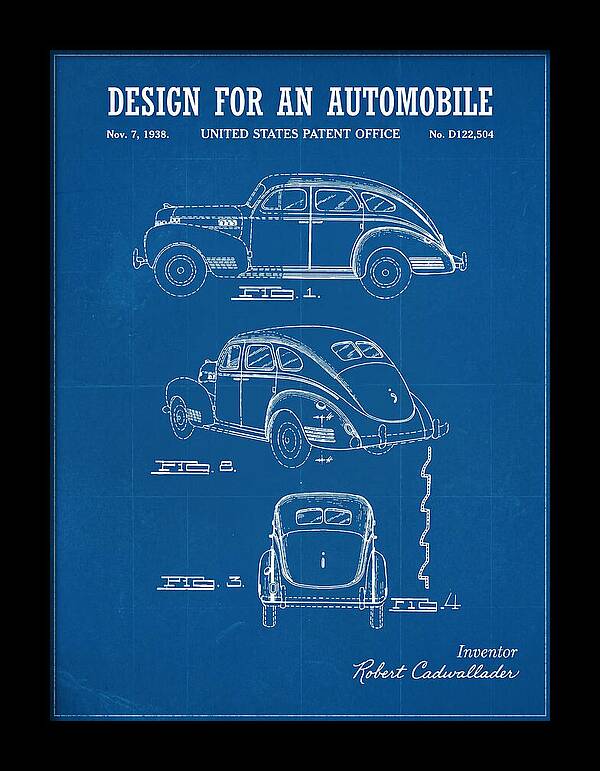 Automobile Blueprint Patent Usd122504s