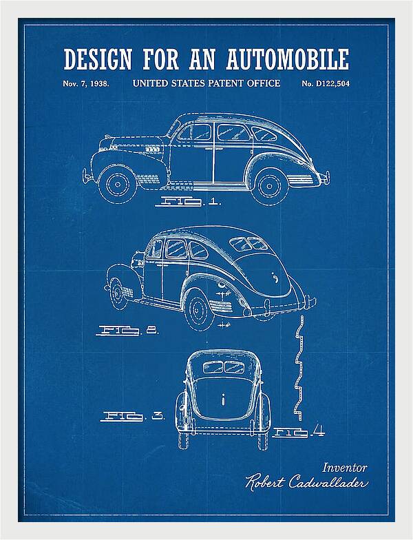 Automobile Blueprint Patent Usd122504s