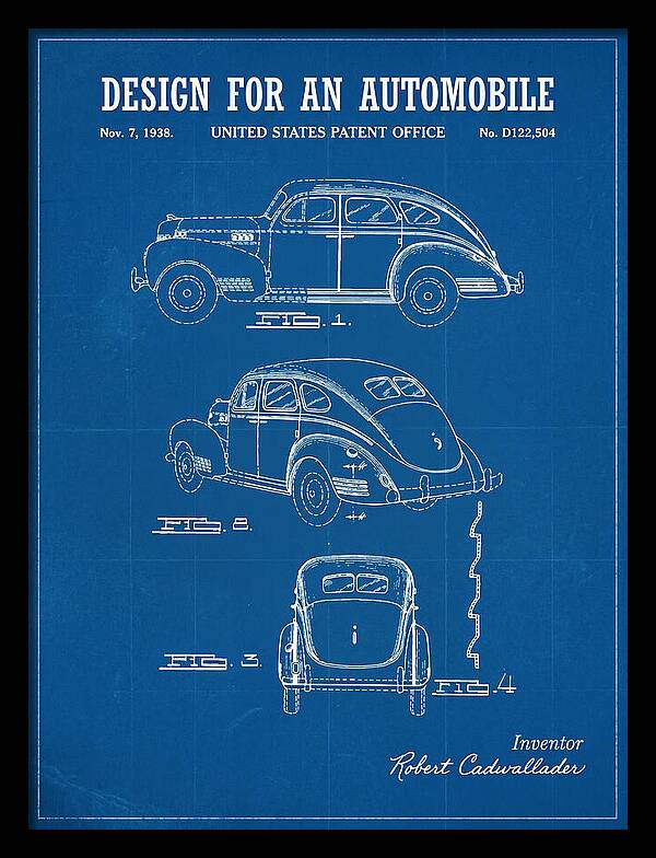 Automobile Blueprint Patent Usd122504s