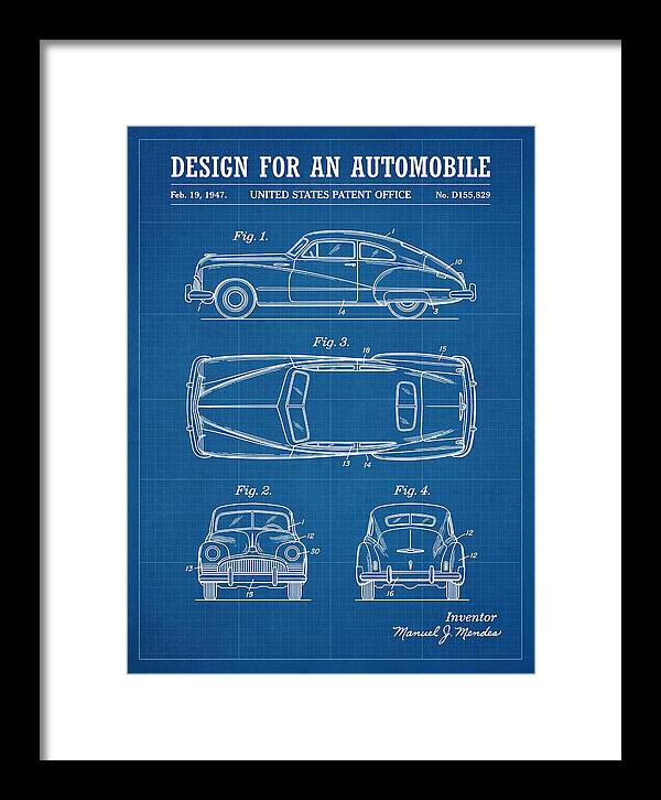 Automobile Blueprint Patent Usd155829s