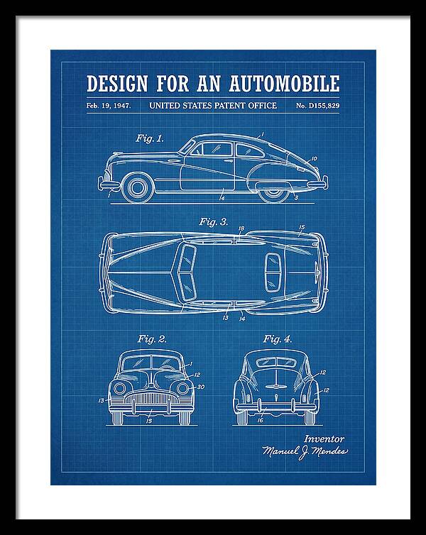 Automobile Blueprint Patent Usd155829s