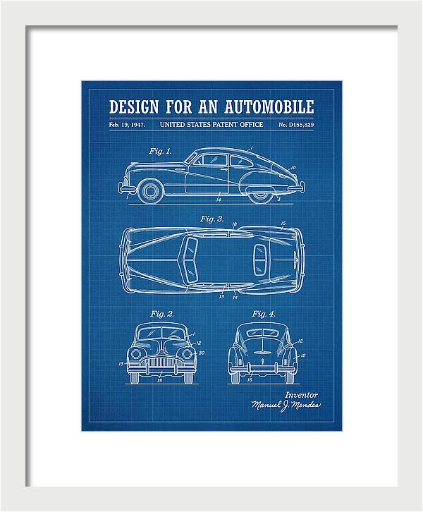 Automobile Blueprint Patent Usd155829s