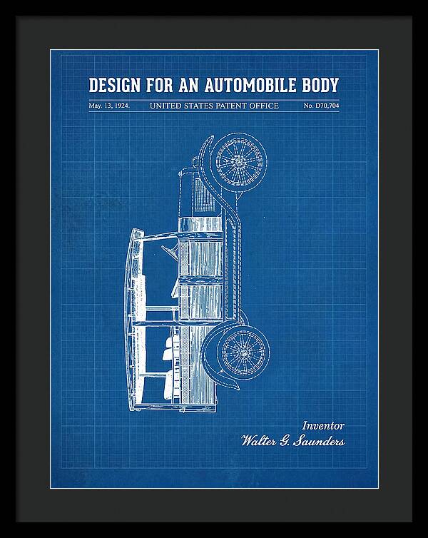 Automobile Body Blueprint Patent Usd70704s