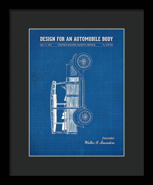 Automobile Body Blueprint Patent Usd70704s