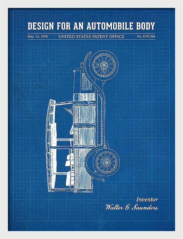 Automobile Body Blueprint Patent Usd70704s