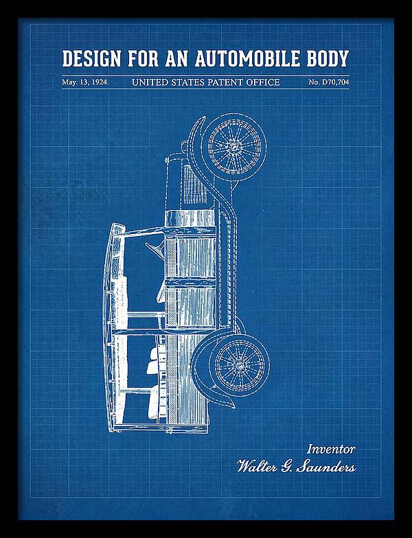 Automobile Body Blueprint Patent Usd70704s