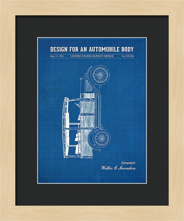 Automobile Body Blueprint Patent Usd70704s