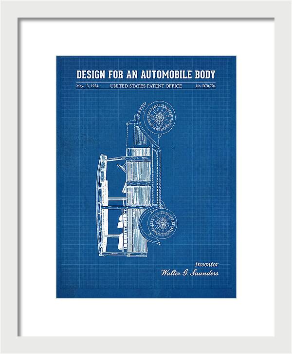 Automobile Body Blueprint Patent Usd70704s
