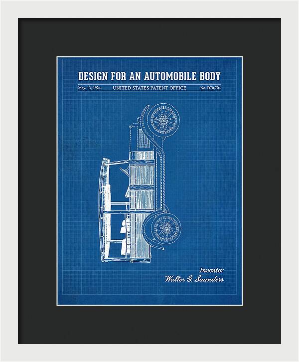 Automobile Body Blueprint Patent Usd70704s