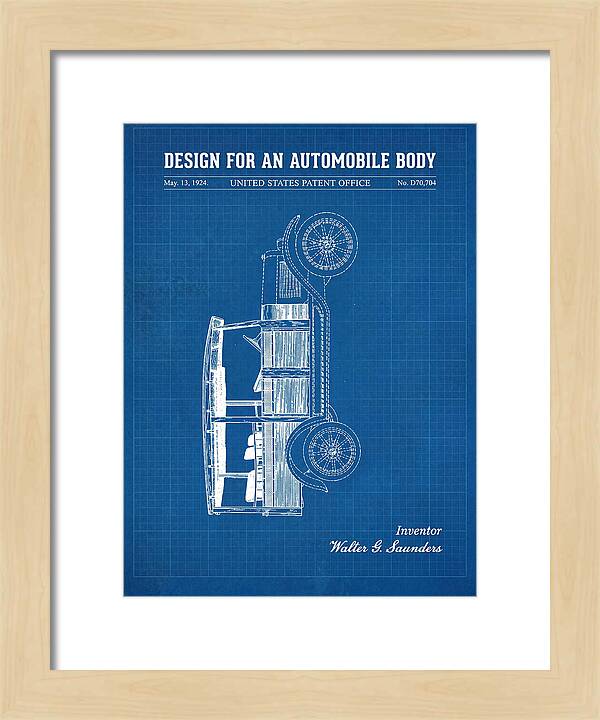Automobile Body Blueprint Patent Usd70704s