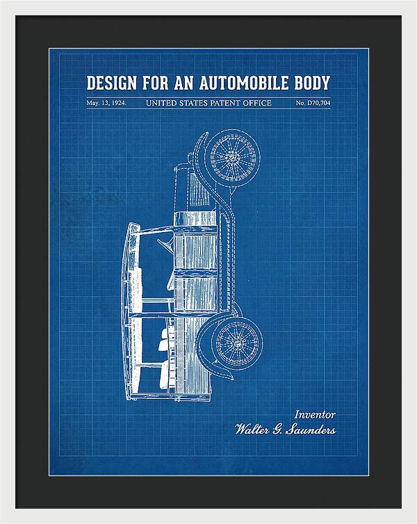 Automobile Body Blueprint Patent Usd70704s