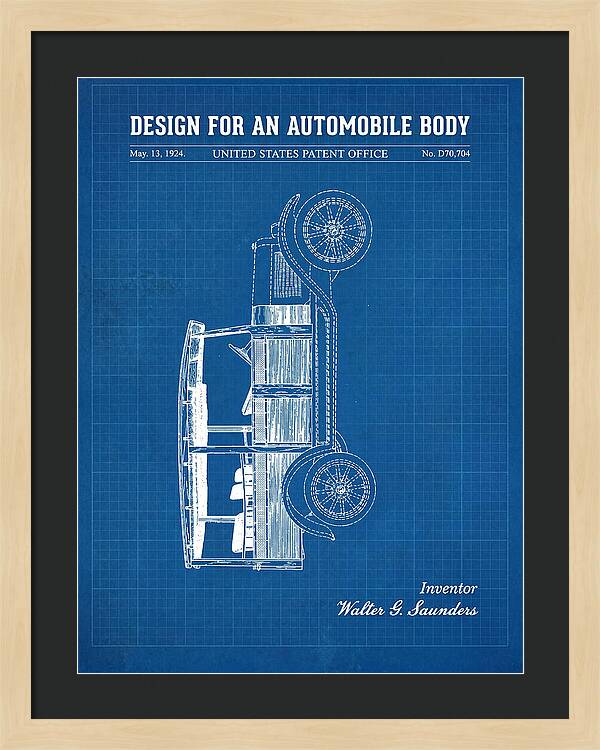 Automobile Body Blueprint Patent Usd70704s