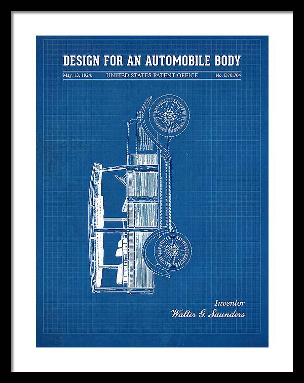 Automobile Body Blueprint Patent Usd70704s