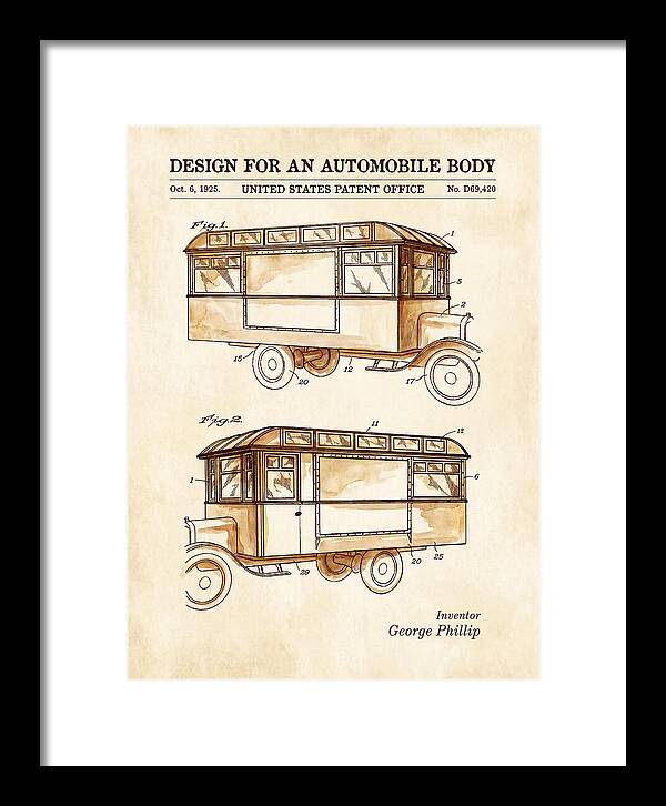 Automobile Body Bus Watercolor Patent Usd69420s