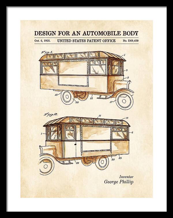 Automobile Body Bus Watercolor Patent Usd69420s