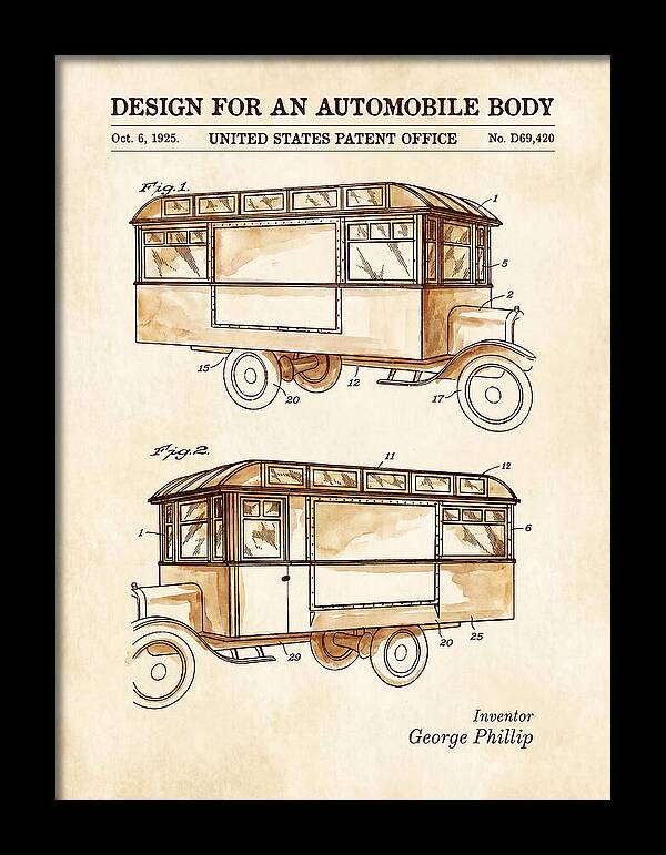 Automobile Body Bus Watercolor Patent Usd69420s