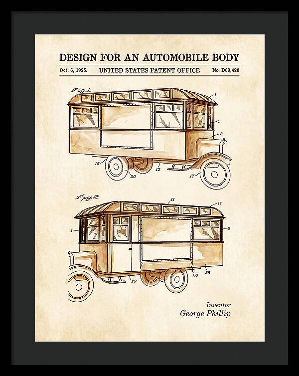 Automobile Body Bus Watercolor Patent Usd69420s