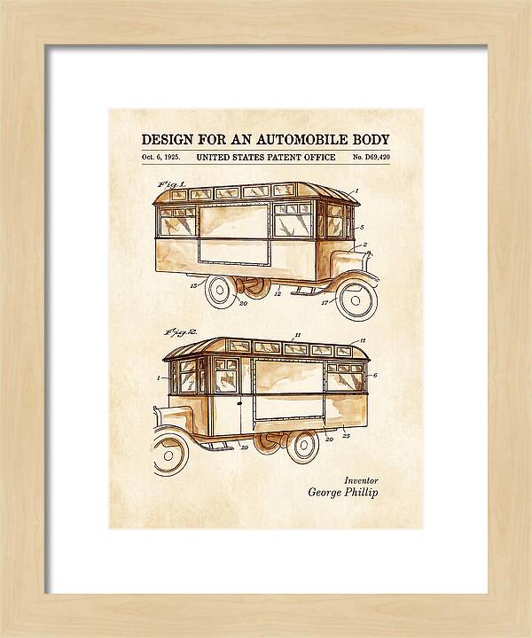 Automobile Body Bus Watercolor Patent Usd69420s