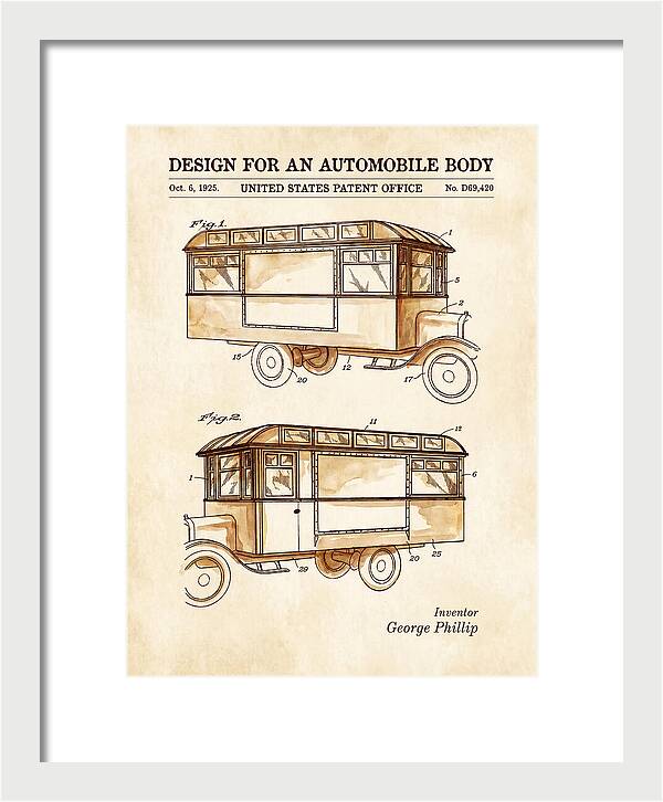 Automobile Body Bus Watercolor Patent Usd69420s