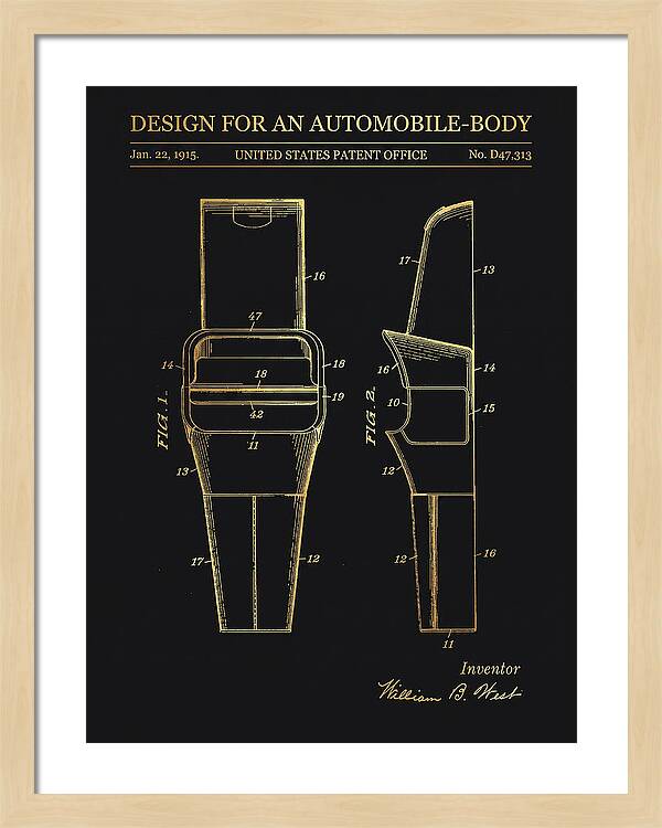 Automobile Body Gold Patent Usd47313s