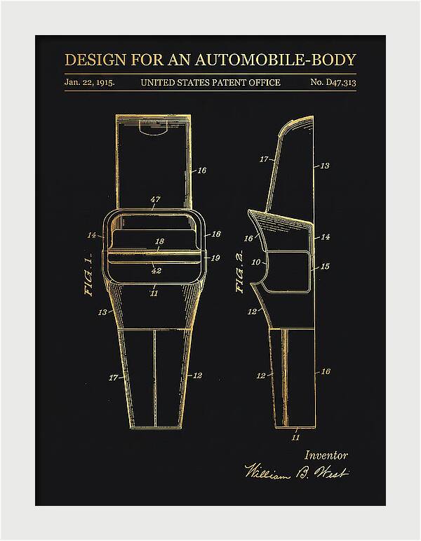 Automobile Body Gold Patent Usd47313s