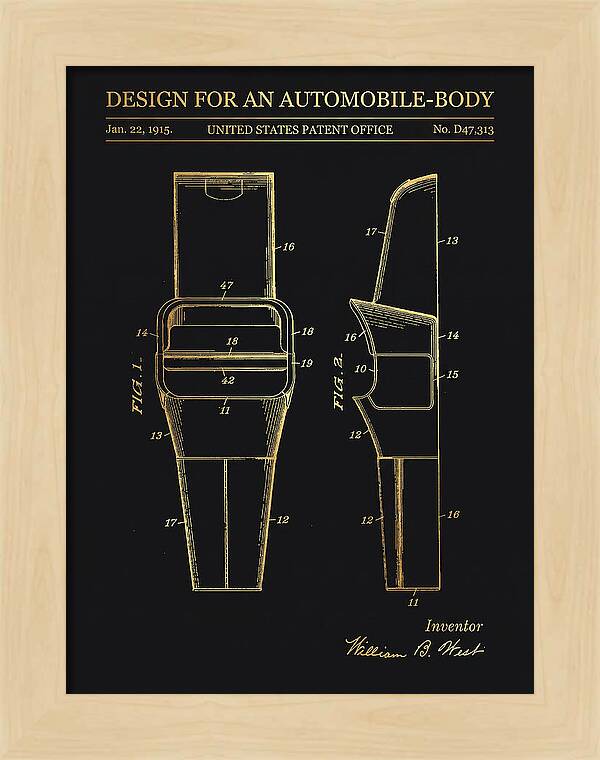 Automobile Body Gold Patent Usd47313s