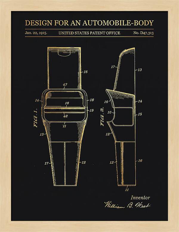 Automobile Body Gold Patent Usd47313s