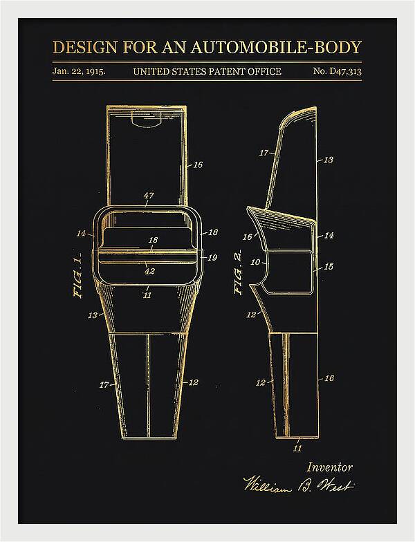 Automobile Body Gold Patent Usd47313s