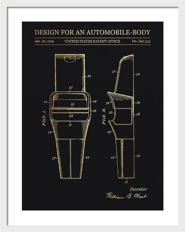 Automobile Body Gold Patent Usd47313s